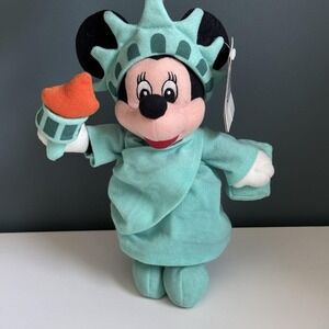 Vintage Disney Store Plush Liberty‎ Minnie Mouse Mini Bean Bag Original New T2